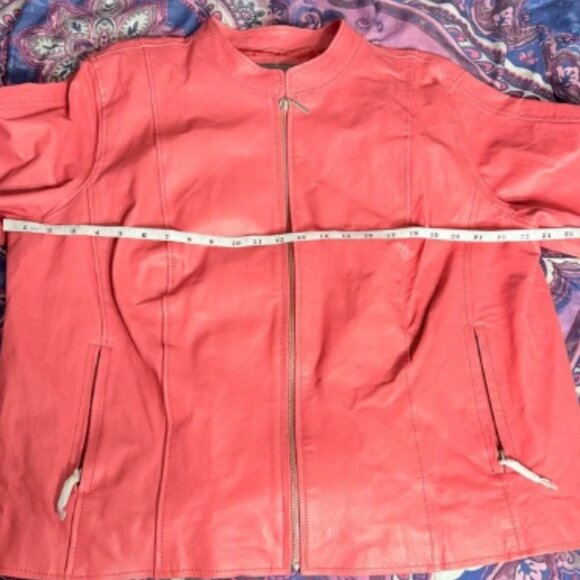 NWOT‎ Jessica London Women’s Plus Size Pink Leather Jacket Size 24W - Picture 7 of 9